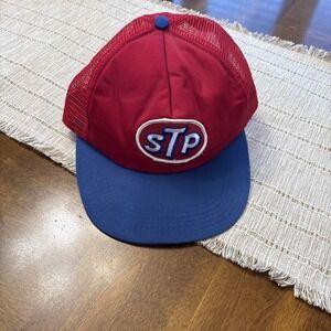 STP Oil Patch Red & Blue with Mesh Snapback Hat Cap USA Made
